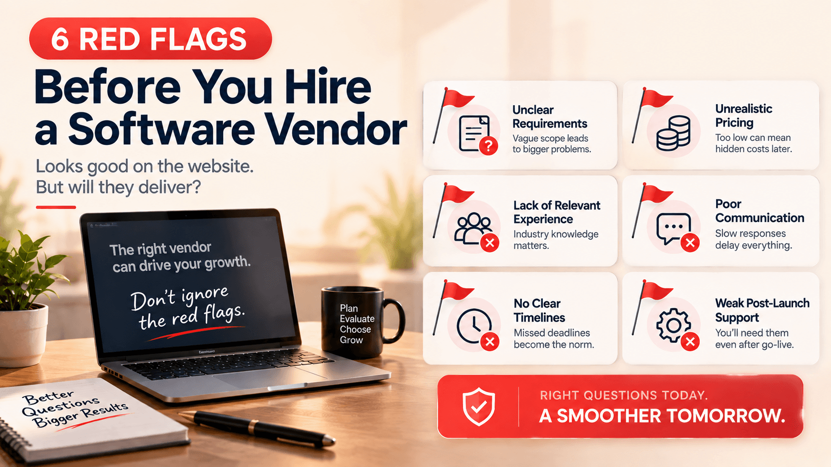 Six warning sign checklist for software vendor evaluation