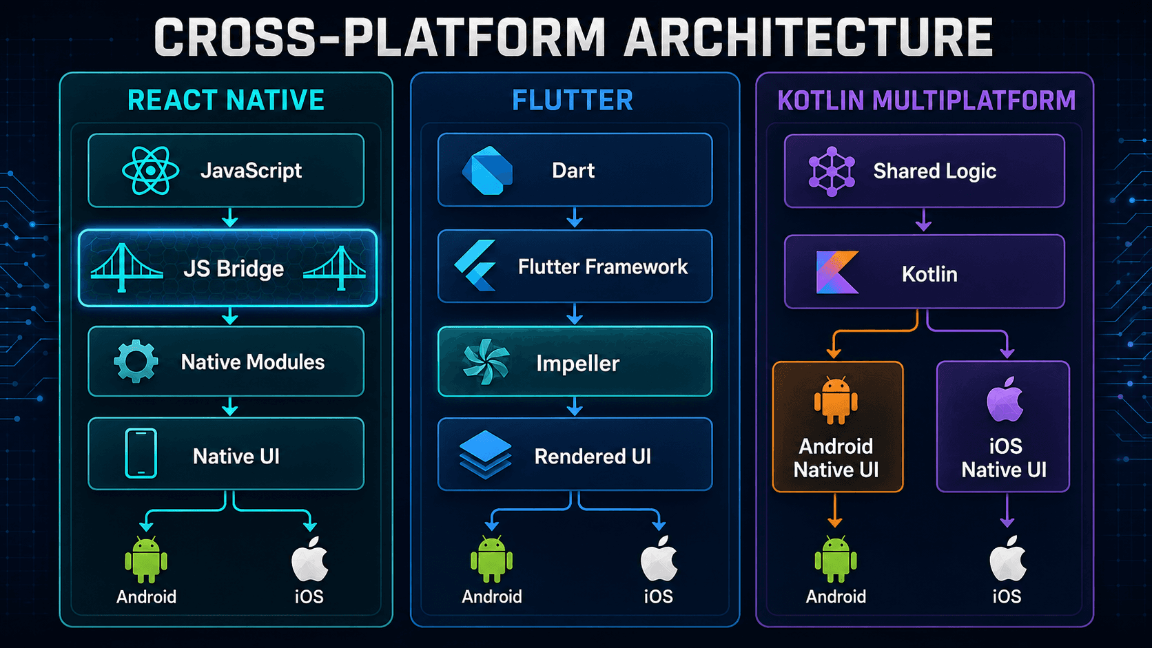 React Native Flutter Kotlin Multiplatform architecture comparison